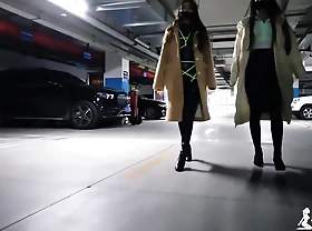 Chinese Bondage - Night Walk With Fluorescent Ropes