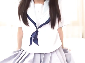 Vest-pocket Japanese Infancy Up Beside School Uniform Have sex Themselves Up Chubby Dildos